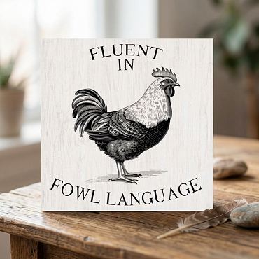 Fluent in Fowl Language Funny Chicken Sign